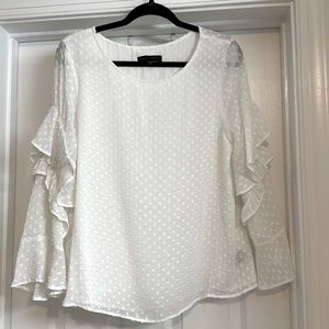 Sanctuary tiered sleeve white blouse